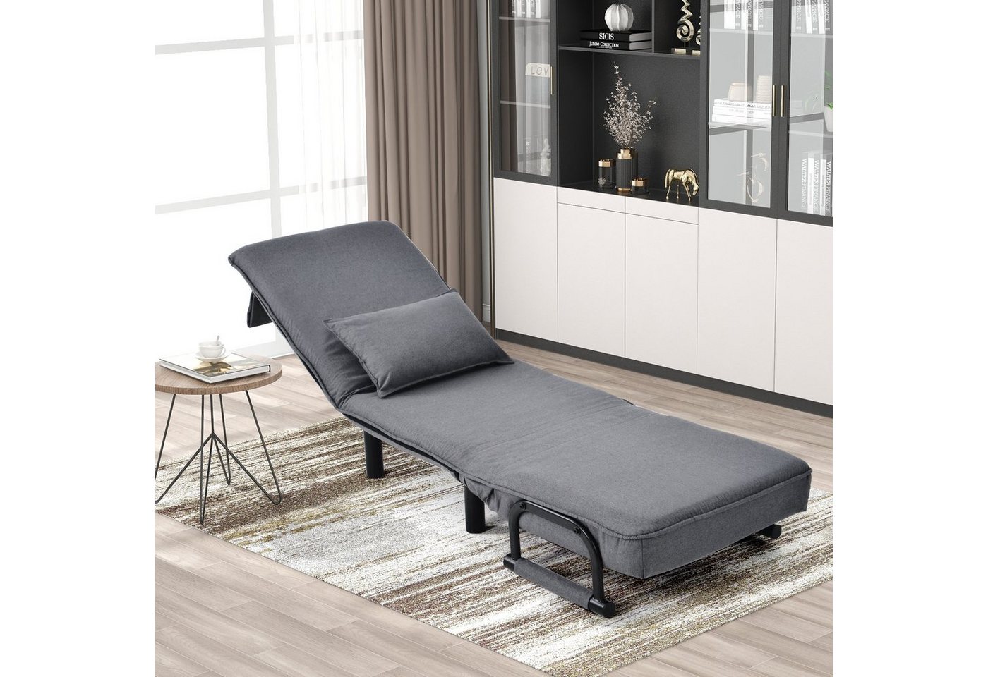 BlingBin Sessel Relaxsessel klappbarer Sessel mit Kissen Ausziehbare (Ausziehcouch und Schlafsessel), 6-Winkel verstellbare Rückenlehne von BlingBin