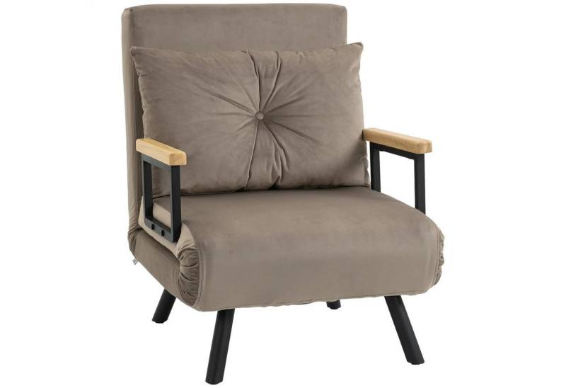 BlingBin Sessel Schlafsessel & Gästebett mit Samtoptik, Liegesessel, Polstersofa (63 x 73 x 81 cm Klappbett, 1-St., Klappbar Schlafsofa mit Bettfunktion Verstellbarer Rückenlehne Kissen), Samtoptik Relaxsessel Klappsessel Sessel für Wohnzimmer Schlafzimmer von BlingBin