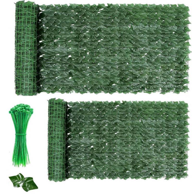 BlingBin Sichtschutzzaunmatten Garten Sichtschutzhecke Efeu Sichtschutz künstliche Sichtschutzzaun, (1er Set, 2-St., 2 Stück), 1x3M Green Leaf Sichtschutz Windschutz Balkonsichtschutz Blätterzaun von BlingBin
