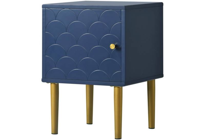 BlingBin Sideboard Kommode, Nachttisch (1er Set, 1 St., Beistelltisch 35x35x50cm), Nachtschrank, Marineblau, passend zu jedem Bett und Schlafzimmer von BlingBin