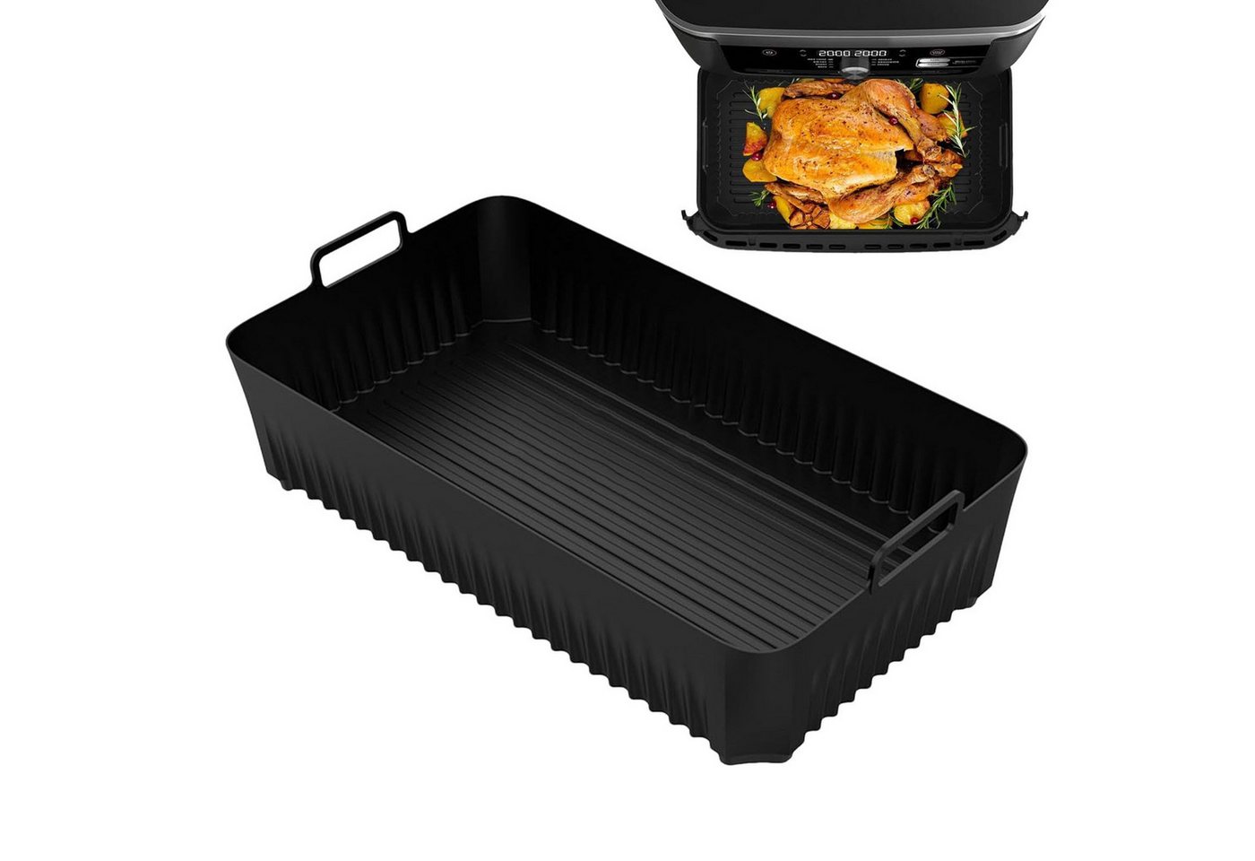 BlingBin Silikonform Airfryer Silikonform Zubehör für Ninja Foodi Flexdrawer 10,4 L AF500EU, (1er Set 1-tlg), Zubehör für Luftfritteusen, Wiederverwendbar von BlingBin
