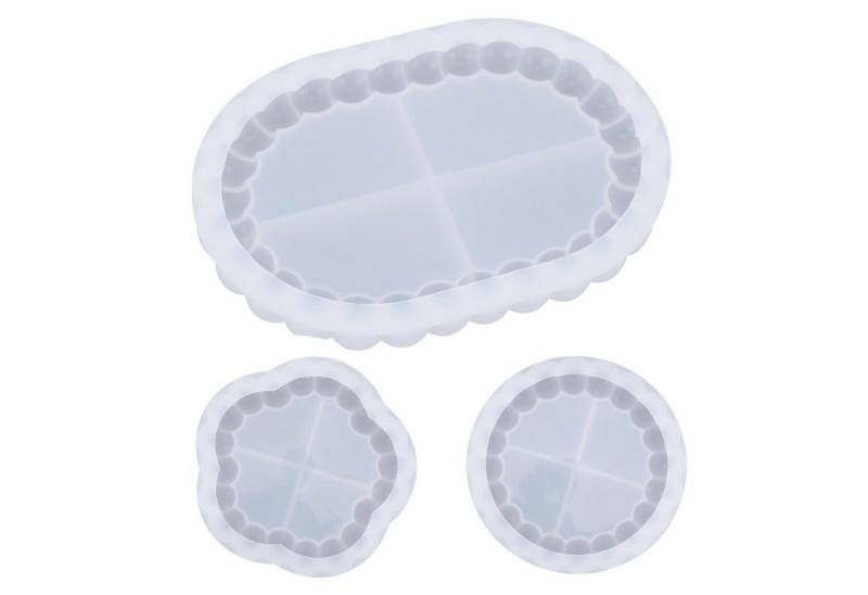 BlingBin Silikonform DIY Silikon Harz Gussformen 3 Stück Silikonformen Tablett Untersetzer, (1er Set 3-tlg), Epoxidharz Formen für Untersetzer,Kerzenhalter, DIY Bastelprojekte von BlingBin