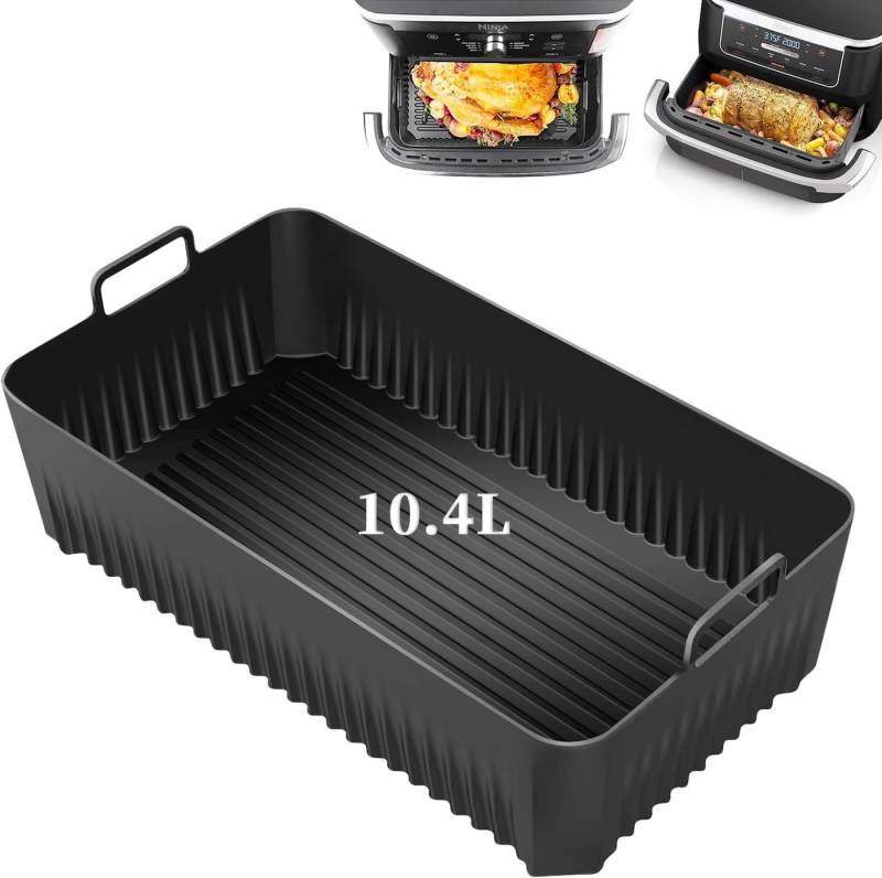 BlingBin Silikonform Ninja Heißluftfritteuse Zubehör für AF500EU / Cosori 10L, (1er Set 1-tlg), Silikonform Airfryer Zubehör für Max Ninja Foodi Flexdrawer 10,4L von BlingBin
