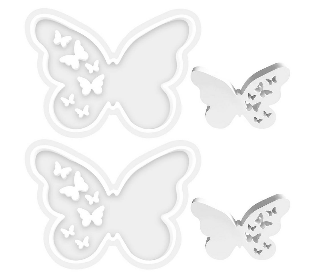 BlingBin Silikonform Schmetterling Silikonformen DIY Epoxidharz Kerzen Gießformen, (1er Set 2-tlg), 2 Stück Schmetterling Form Silikon Silikonform Frühling Dekorative von BlingBin
