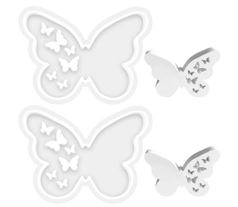 BlingBin Silikonform Schmetterling Silikonformen DIY Epoxidharz Kerzen Gießformen, (1er Set 2-tlg), 2 Stück Schmetterling Form Silikon Silikonform Frühling Dekorative von BlingBin
