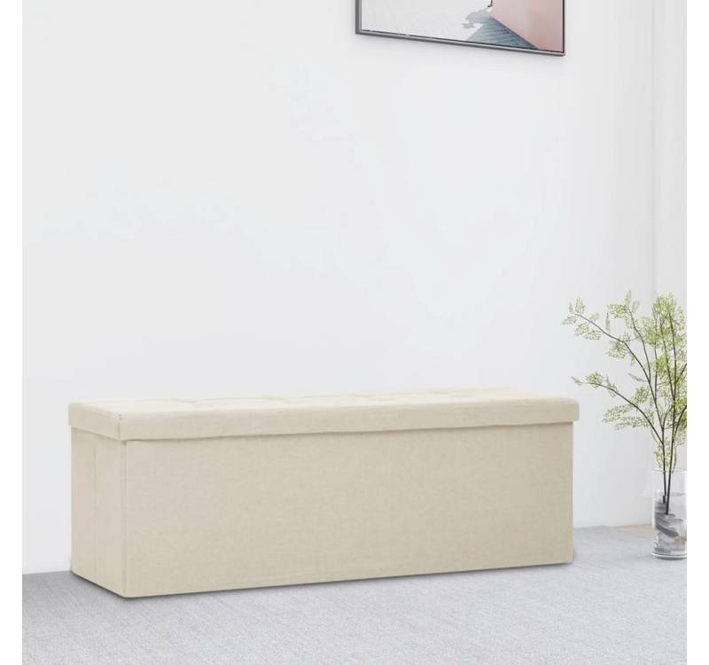 BlingBin Sitzhocker Bettbank mit Stauraum Sitzbank Faltbar Truhen Sitztruhe Fußbank (1 Stück, 1 St., 1er Set), Gepolsterte Sitzfläche aus Leinen, 110x38x38 cm von BlingBin