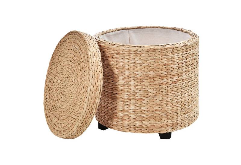 BlingBin Sitzhocker mit Stauraum Hocker mit Deckel, Runder Fußhocker Sitzwürfel (1er Set, 1 St., 43 x 43 x 43 cm), Aufbewahrungsbox Polsterhocker mit Beine, für Wohnzimmer Schlafzimmer von BlingBin