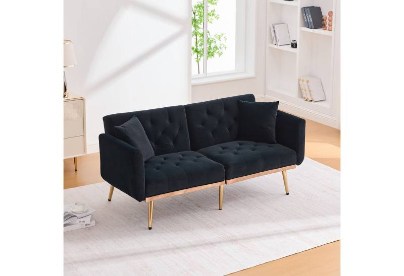 BlingBin Sofa 2-Sitzer-Sofa Loungesofa mit Kisse Samtcouch mit 3-fach verstellbarer, Doppelsofa 1 Teile, Bequemes Bettsofa mit Polsterung und Metallbeinen für kleine Räume BlingBin Sofa 2-Sitzer-Sofa Loungesofa mit Kisse Samtcouch mit 3-fach verstellbarer, Doppelsofa 1 Teile, Bequemes Bettsofa mit Polsterung und Metallbeinen für kleine Räume von BlingBin