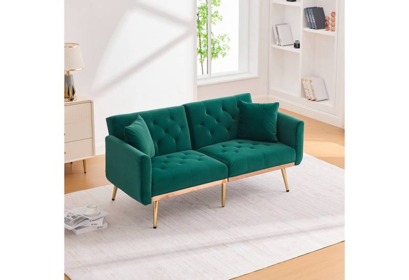 BlingBin Sofa 2-Sitzer-Sofa Loungesofa mit Kisse Samtcouch mit 3-fach verstellbarer, Doppelsofa 1 Teile, Bequemes Bettsofa mit Polsterung und Metallbeinen für kleine Räume BlingBin Sofa 2-Sitzer-Sofa Loungesofa mit Kisse Samtcouch mit 3-fach verstellbarer, Doppelsofa 1 Teile, Bequemes Bettsofa mit Polsterung und Metallbeinen für kleine Räume von BlingBin