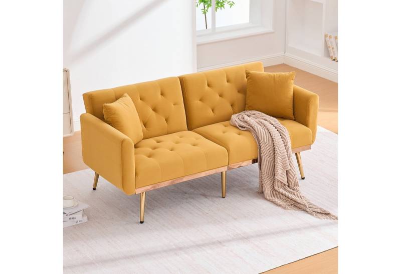 BlingBin Sofa 2-Sitzer-Sofa Loungesofa mit Kisse Samtcouch mit 3-fach verstellbarer, Doppelsofa 1 Teile, Bequemes Bettsofa mit Polsterung und Metallbeinen für kleine Räume BlingBin Sofa 2-Sitzer-Sofa Loungesofa mit Kisse Samtcouch mit 3-fach verstellbarer, Doppelsofa 1 Teile, Bequemes Bettsofa mit Polsterung und Metallbeinen für kleine Räume von BlingBin