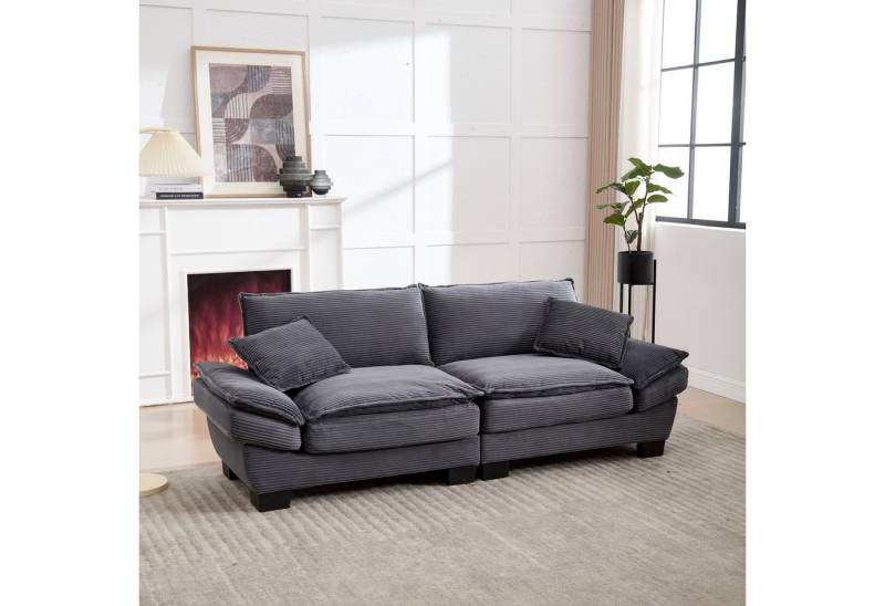 BlingBin Sofa 2-Sitzer-Sofa Zweiersofa aus Samt mit 2 Kissen, Loungesofa 1 Teile, Aber geräumig, für Wohnzimmer, Schlafzimmer, Büro von BlingBin