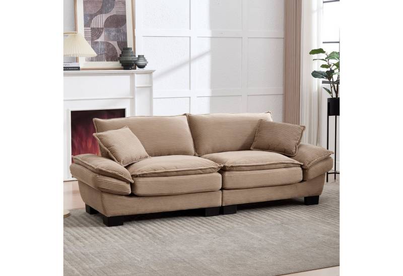 BlingBin Sofa 2-Sitzer-Sofa Zweiersofa aus Samt mit 2 Kissen, Loungesofa 1 Teile, Aber geräumig, für Wohnzimmer, Schlafzimmer, Büro von BlingBin