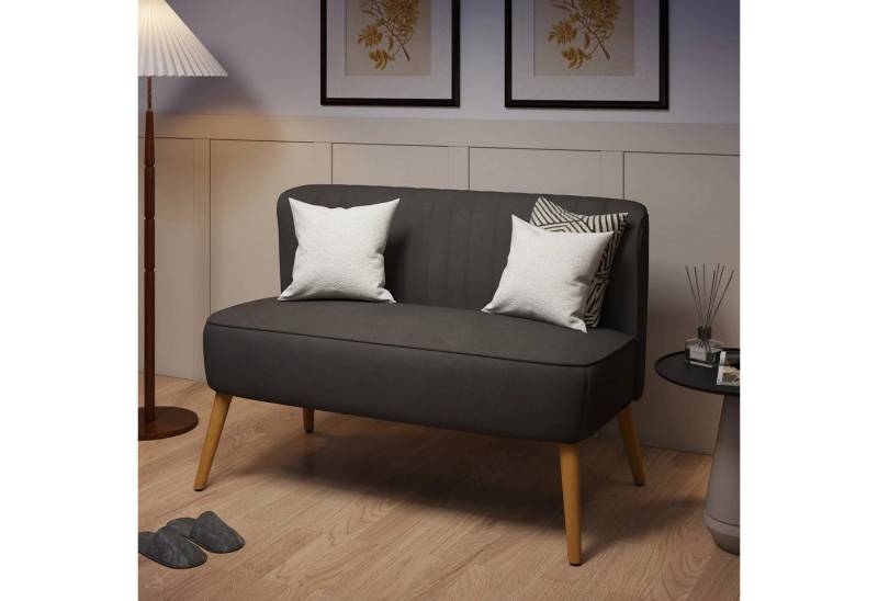 BlingBin Sofa Doppelsofa, 2-Sitzer-Sofa,Holzbeine 1 Teile, Retrodesign,117cmx56,5cmx77 cm von BlingBin