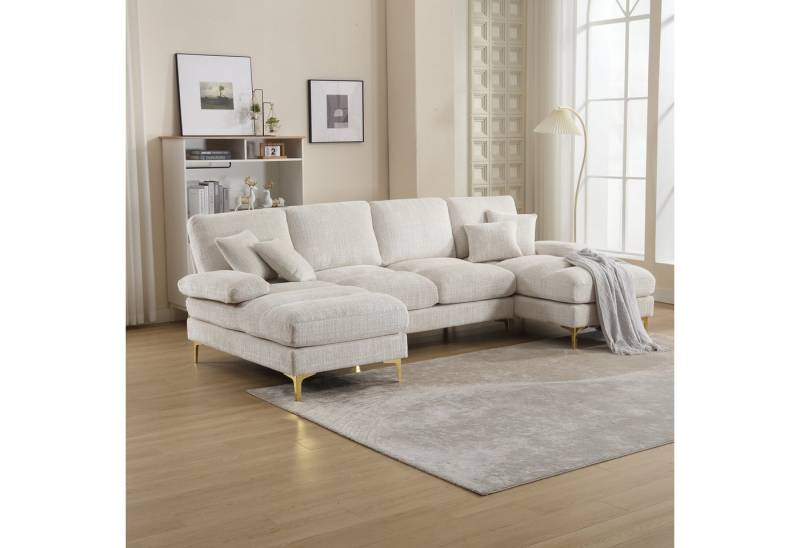 BlingBin Sofa Modernes Chenille U-Shape Sektionssofa mit doppelten Liegesitzen, Ecksofa 1 Teile, für Wohnzimmer Schlafzimmer Wohnung Villa Wohnzimmer Zuhause am Kamin BlingBin Sofa Modernes Chenille U-Shape Sektionssofa mit doppelten Liegesitzen, Ecksofa 1 Teile, für Wohnzimmer Schlafzimmer Wohnung Villa Wohnzimmer Zuhause am Kamin von BlingBin