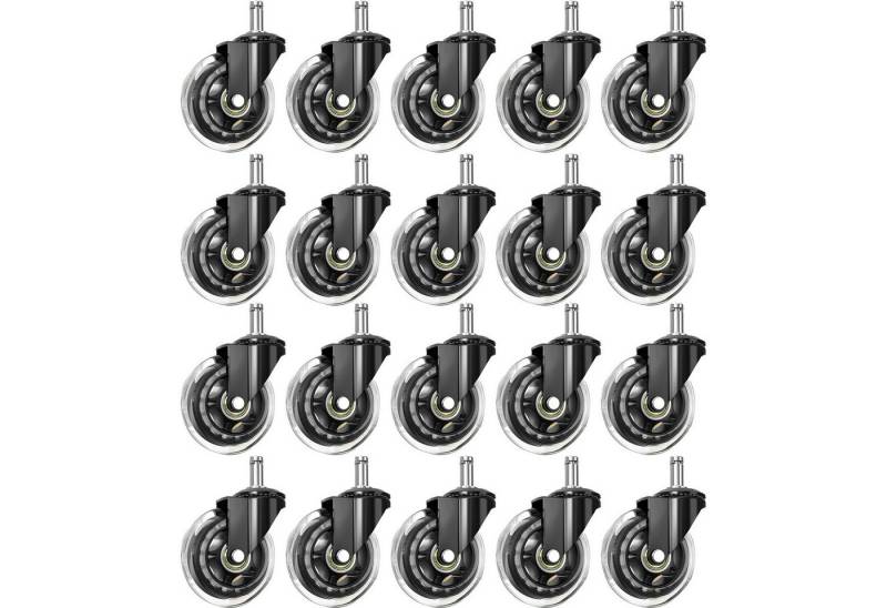 BlingBin Stuhlrolle 5 Stück Rollen für Bürostuhl Caster Schreibtisch Stuhl Ersatz Räder, (20er/Set, 20-St), Leise Kratzerfrei Ersatzrollen von BlingBin