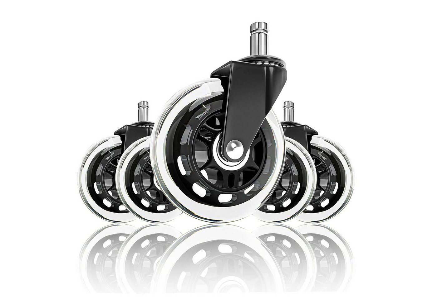 BlingBin Stuhlrolle 5 Stück Rollen für Bürostuhl Caster Schreibtisch Stuhl Ersatz Räder, (5er/Set, 5-St), Leise Kratzerfrei Ersatzrollen von BlingBin