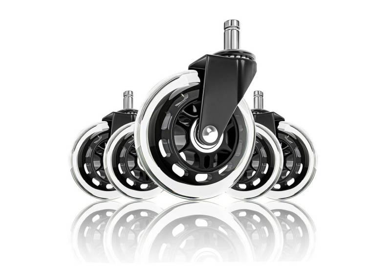 BlingBin Stuhlrolle 5 Stück Rollen für Bürostuhl Caster Schreibtisch Stuhl Ersatz Räder, (5er/Set, 5-St), Leise Kratzerfrei Ersatzrollen von BlingBin
