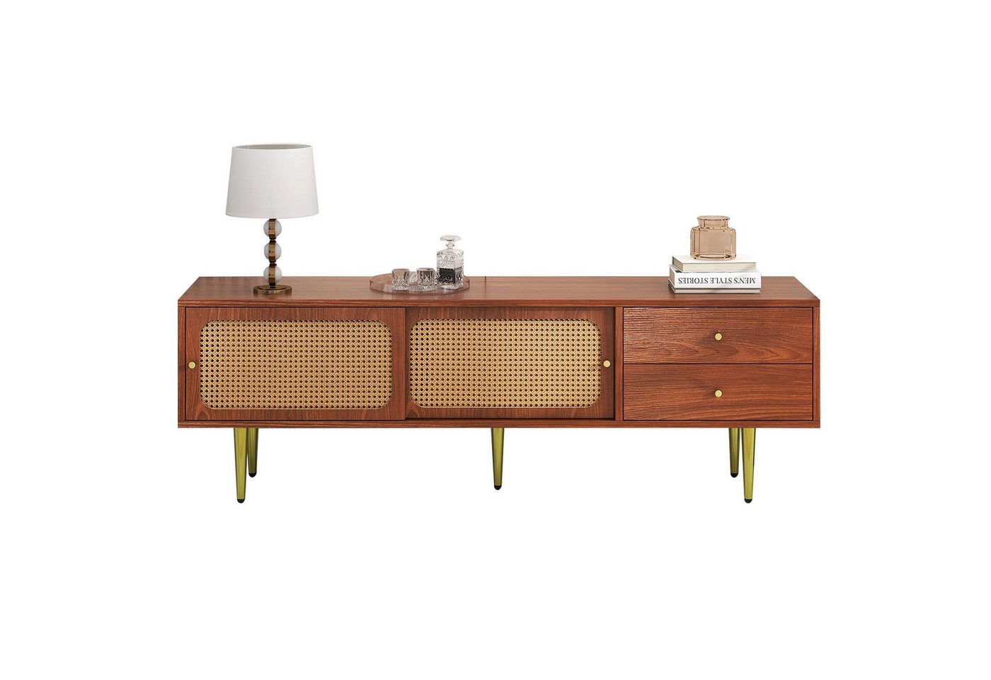 BlingBin TV-Schrank Lowboard (1-St., 160*40*60cm) 4 Fächer zur Aufbewahrung von BlingBin