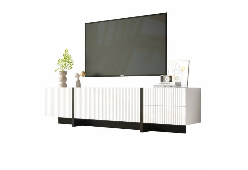 BlingBin TV-Schrank Lowboard (1-St., mit großem Stauraum und Dämpfungsschanieren) 3 Türen, 2 Schubladen, 190 cm lang von BlingBin