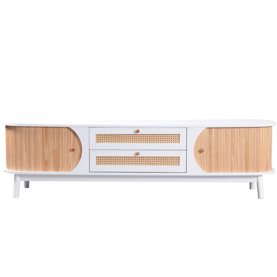 BlingBin TV-Schrank Rattan-TV-Boards Breite 170CM (1-St) Mit zwei Türen und zwei Schubladen von BlingBin