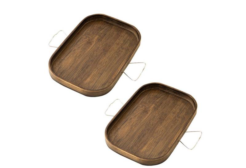 BlingBin Tablett Sofa-Armlehnentablett, Anti-Rutsch Sofatablett, Stuhltablett, Holz, (1er Set, 2-tlg., Tablett, 33 x 22 x 2 cm), Klappbare Couchablage für breite Couchen - Für Essen, Trinken, Snacks von BlingBin