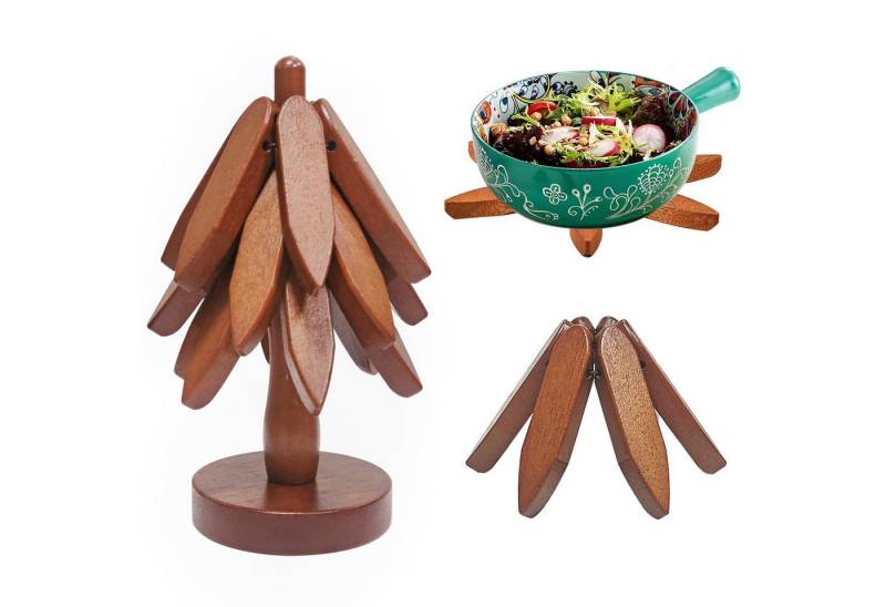 BlingBin Tassenuntersetzer Tischset Untersetzer aus Holz, Faltbar Topfuntersetzer Baumform, Zubehör für heiße Töpfe, Pfannen, Schüssel, 1er Set, 4-tlg., Baum Untersetzer für Pfannen Töpfe Schüsseln Besteck Schutz BlingBin Tassenuntersetzer Tischset Untersetzer aus Holz, Faltbar Topfuntersetzer Baumform, Zubehör für heiße Töpfe, Pfannen, Schüssel, 1er Set, 4-tlg., Baum Untersetzer für Pfannen Töpfe Schüsseln Besteck Schutz von BlingBin