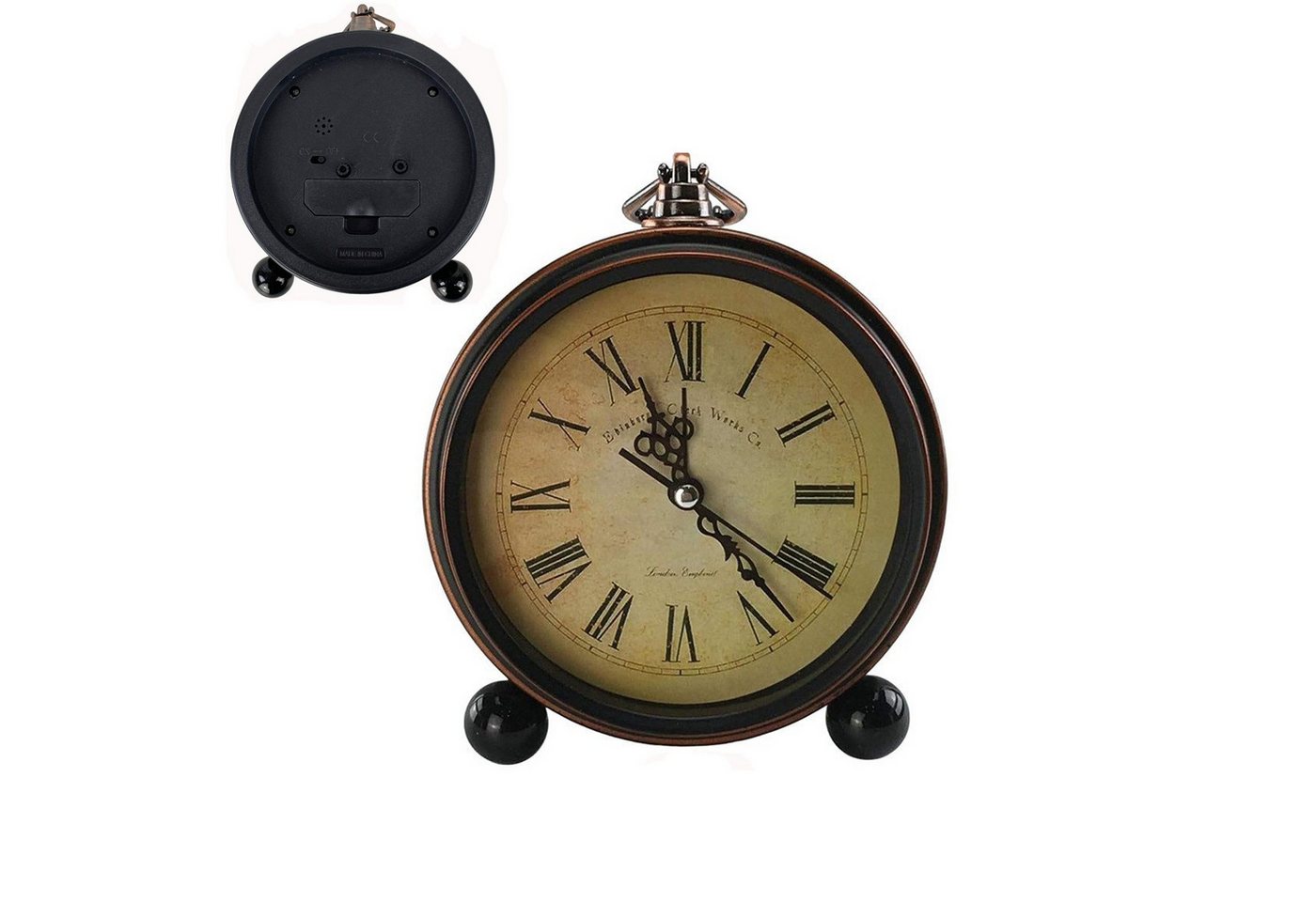 BlingBin Tischuhr Schwarz retro schreibtisch uhr desktop altmodische wecker Retro-Analogwecker, tickt nicht von BlingBin