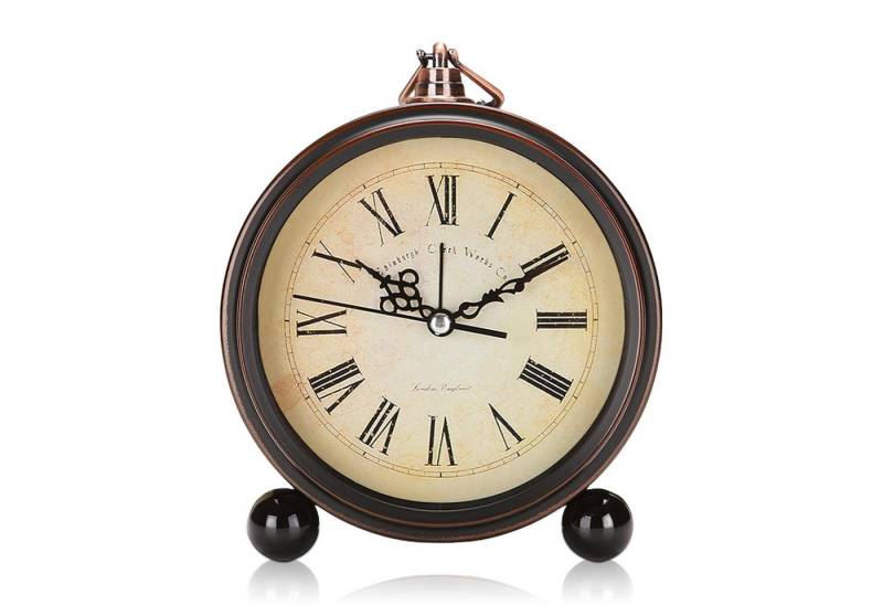 BlingBin Tischuhr wecker Retro Silent Tischuhr Metall Wecker Ornamente Pendeluhr Home Wohnzimmer Schreibtischuhr von BlingBin