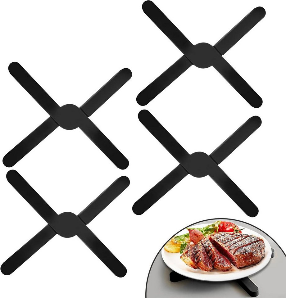 BlingBin Topfuntersetzer 4 Stücke Silikon Topfuntersetzer Hitzebeständiger Topflappen, Zubehör für Topf, 4 Stück Set, 4-tlg., rutschfeste Faltbare Silikon-Untersetzer für heiße Gerichte von BlingBin