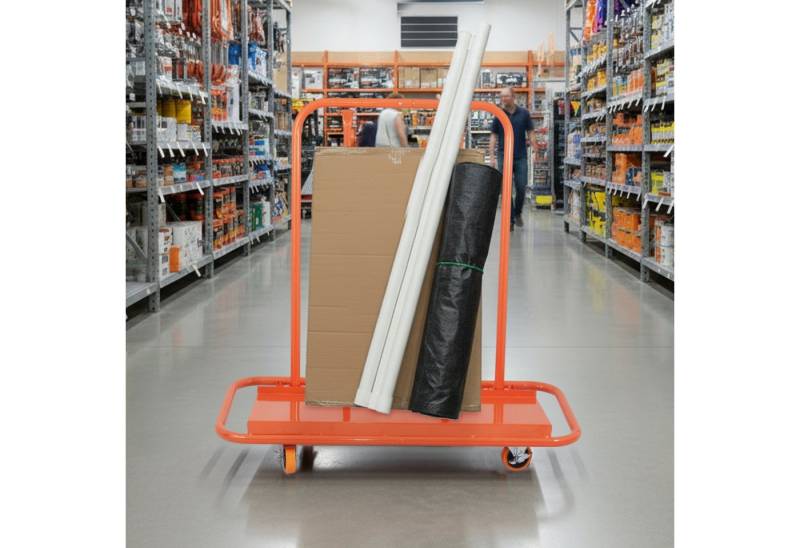 BlingBin Transportwagen Robuster Stahl Rigips Plattentransporter mit Rollen und Bremsen, (1er Set, 1-St., 116 × 57 × 114 cm), Plattenwagen 1000 kg Tragkraft für Gipskarton Holzplatten von BlingBin