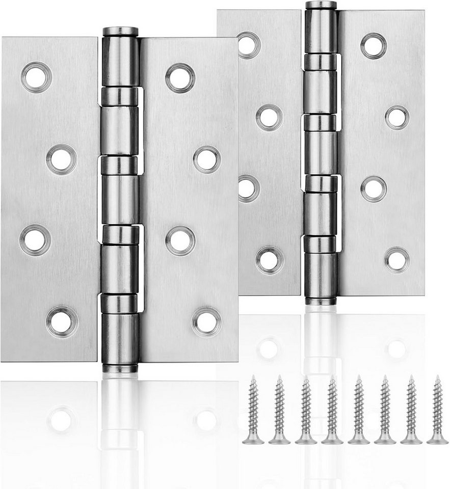 BlingBin Türbeschlag 2 Stück Edelstahlscharniere Kugellager Türscharniere 100 x 78 x 2,5 mm (2er set, 2 St., 10*7.8*0.25cm), Für Schränke, Eingangstüren von BlingBin