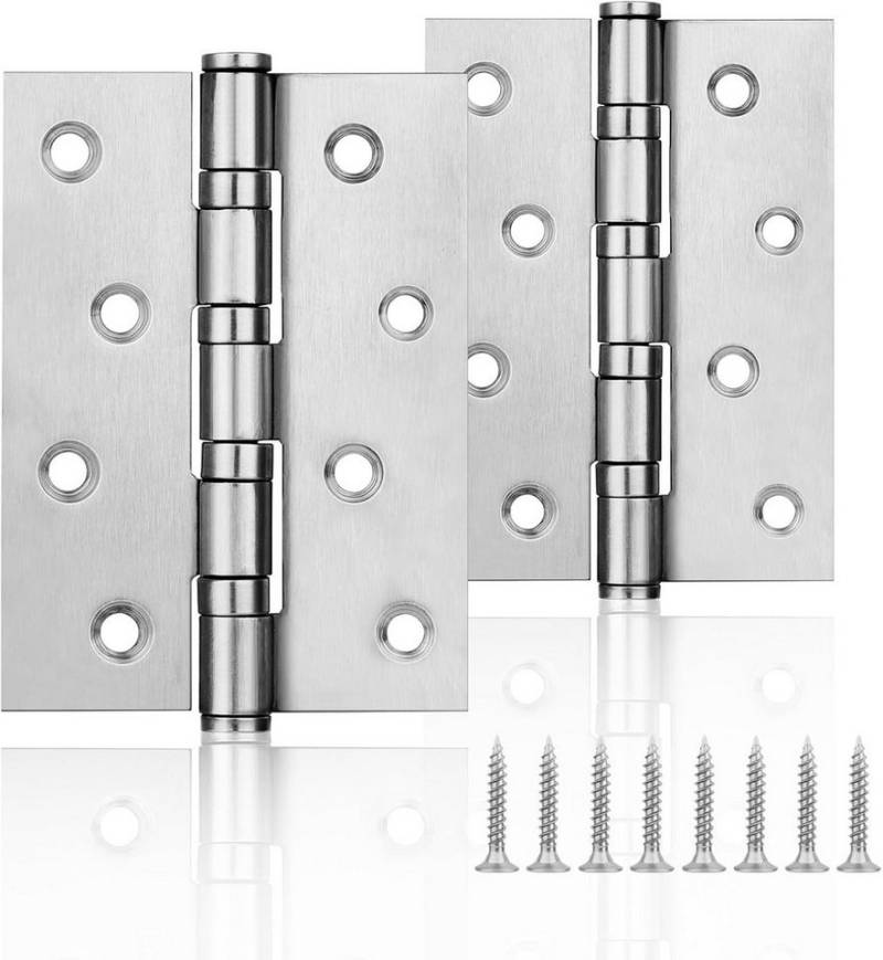 BlingBin Türbeschlag 2 Stück Edelstahlscharniere Kugellager Türscharniere 100 x 78 x 2,5 mm (2er set, 2 St., 10*7.8*0.25cm), Für Schränke, Eingangstüren von BlingBin