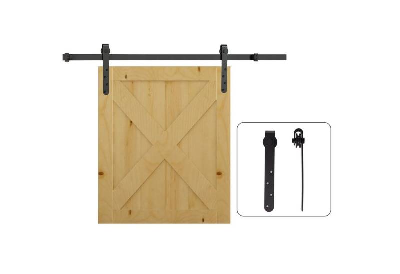 BlingBin Türbeschlag Schiebetüren-Beschlagsatz 180 cm Komplett-Set mit Schienen, Rollen (1er Set, 1 St., 180cm x 2,5cm x 1cm), Anti-Sprung-Vorrichtungen, Türstopper, Schiebetürsystem von BlingBin