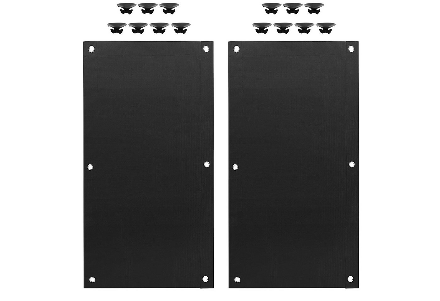 BlingBin Verdunkelungsvorhang Verdunkelungsrollo ohne Bohren Rollo Dachfenster Verdunkelung 48*93cm, 4-Punkt-Aufhängung (2 St), für Dachfenster Hitzeschutz ohne Bohren mit Saugnäpfen von BlingBin