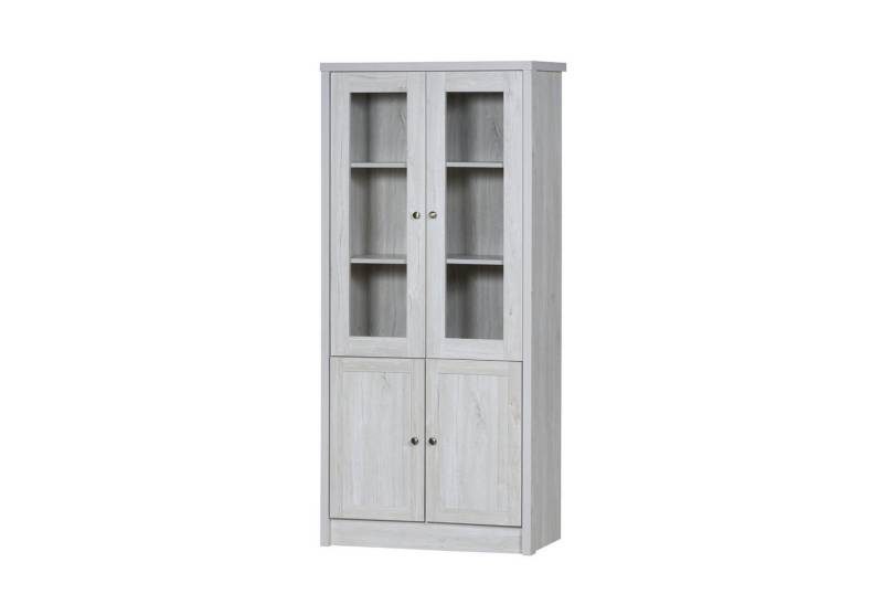 BlingBin Vitrine Holz Hochschrank 80x34x171 cm Bücherschrank Aktenschrank Schrank (1-St) von BlingBin