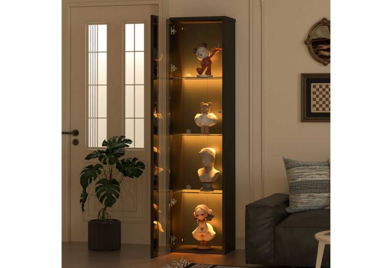 BlingBin Vitrine Vitrine Glastrennwand LED-Farbwechsellicht Fernbedienung (1 Set, 1-St., 40 x 29 x 170 cm) Acrylplatte, schlichtes Design, weiß von BlingBin