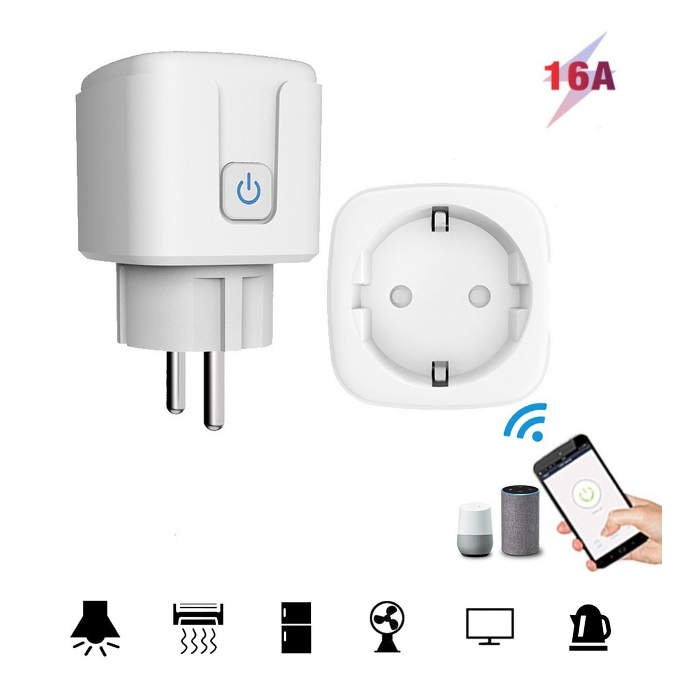 BlingBin WLAN-Steckdose WLAN Smart Steckdose kompatibel mit Alexa,Google Assistant,16A, max. 3600 W, 1-St., 16A,2,4GHz, 2.4GHz BlingBin WLAN-Steckdose WLAN Smart Steckdose kompatibel mit Alexa,Google Assistant,16A, max. 3600 W, 1-St., 16A,2,4GHz, 2.4GHz von BlingBin