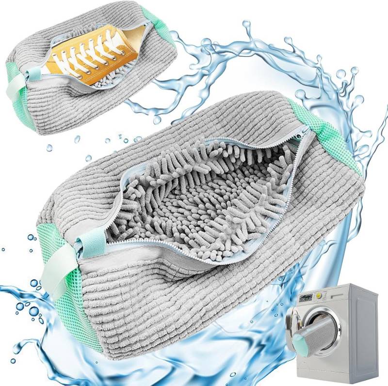 BlingBin Wäschesack 2 Stück Schuhwaschbeutel Waschmaschine Wäschenetz für Schuhe (2 Stück/Set, 2 St., 2pcs), 39 * 19 cm, Wiederverwendbare Schuhwaschbeutel mit Reißverschluss von BlingBin