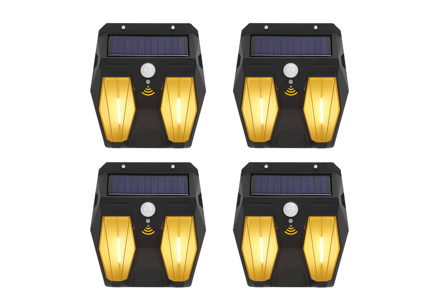 BlingBin Wandleuchte LED Solarleuchte mit Bewegungsmelder Außen Wolfram Filament Lampe, mit Bewegungssensor, LED fest integriert, warmes Licht, Solarlampe Wolframlampe 3 Modi Wandleuchte Fluter LED Strahler Licht von BlingBin