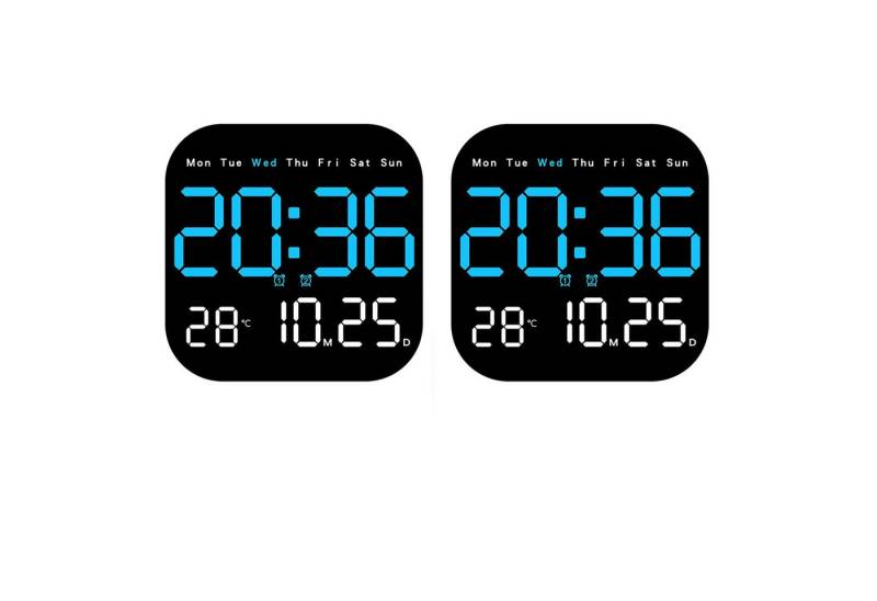 BlingBin Wanduhr Digitale LED Wanduhr mit Temperatur, Datum, Fernbedienung & Countdown (Multifunktions-Anzeige – Hängend und Stehend verwendbar) von BlingBin