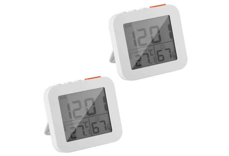 BlingBin Wecker Digitales Hygrometer, LCD Thermometer, Kinderwecker mit Drei Alarme Luftfeuchtigkeit Meter für Babyzimmer Wohnzimmer Büro Gewächshaus von BlingBin