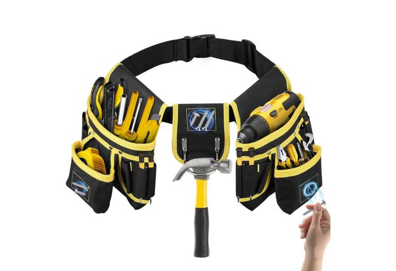 BlingBin Werkzeugtasche Magnetische Werkzeuggürtel mit 27 Taschen für Herren, Werkzeugtasche (1er Set, 1-tlg., 1 Stück), Abnehmbare und Verstellbare Werkzeugtasche für Elektriker,Tischler,Bau von BlingBin