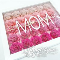Bestes Muttertagsgeschenk - Schattenbox Mit Handgerollten Blumen Werden Nie Verwelken + Personalisierte Nachrichten von BlingIt4You