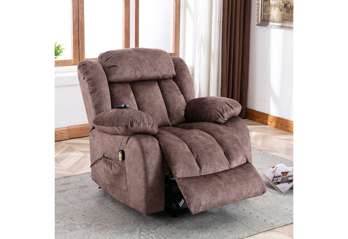 BlingBin Sessel Elektrischer Massagestuhl mit Aufstehhilfe 92*102*100CM (Ruhesessel Relaxsessel Wärmefunktion mit Fernbedienung), mit Aufstehhilfe von Blingbin