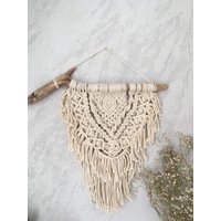 Makramee Wandteppich Boho Wandbehang in Natur Mit Treibholz Wandschmuck Makramee Wandteppich Boho Wandbehang in Natur Mit Treibholz Wandschmuck von Blinglie