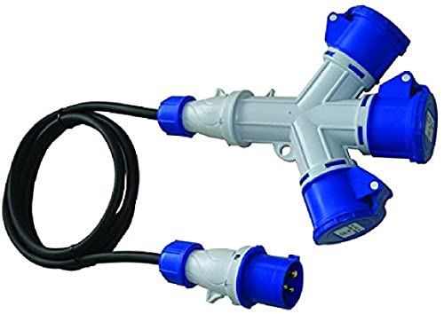 Blinky 3508915 Adapter CEE-Blau 230V-16A 3 Steckdosen mit Kabel M.1,5 von Blinky