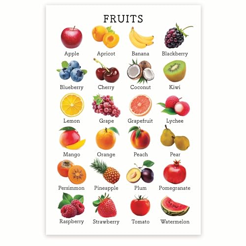Bliss Monkey Co. Fruits Products Chart – Gesunde Ernährung – Fruit Food Groups – Fruit Food Facts – Lebensmittelpyramide 30,5 x 45,7 cm Poster – ungerahmt – Premium 45,4 kg glänzend – hergestellt in von Bliss Monkey Co.