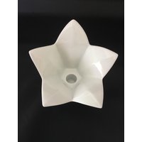Rosenthal Starburst Kerzenständer Mid-Century Modern Weißes Porzellandekor von Bliss100