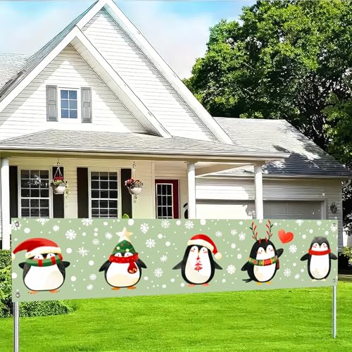 BlissYard Frohe Weihnachten Banner Cartoon Pinguin Dekor Hintergrund 78x17 Zoll Festliche Feiertagsparty Wanddekoration Outdoor Indoor Willkommen Banner Wandbehang für Party Dekoration Supplies BlissYard Frohe Weihnachten Banner Cartoon Pinguin Dekor Hintergrund 78x17 Zoll Festliche Feiertagsparty Wanddekoration Outdoor Indoor Willkommen Banner Wandbehang für Party Dekoration Supplies von BlissYard