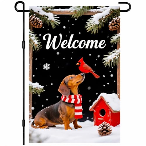 BlissYard Frohe Weihnachten Gartenflagge, 30,5 x 45,7 cm, Weihnachtskatze, doppelseitig, mit siamesischer Katze, schneeroter Hintergrund und Weihnachtsbäumen für Winter, Outdoor, Veranda, Rasen BlissYard Frohe Weihnachten Gartenflagge, 30,5 x 45,7 cm, Weihnachtskatze, doppelseitig, mit siamesischer Katze, schneeroter Hintergrund und Weihnachtsbäumen für Winter, Outdoor, Veranda, Rasen von BlissYard
